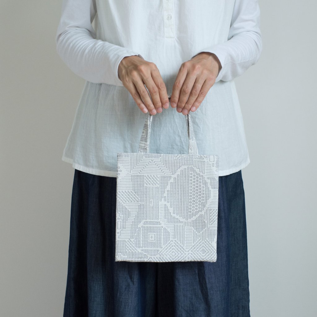 tenp02 福島の刺子織 ミニバッグ（オフホワイト） | 十布 ｜テンプ